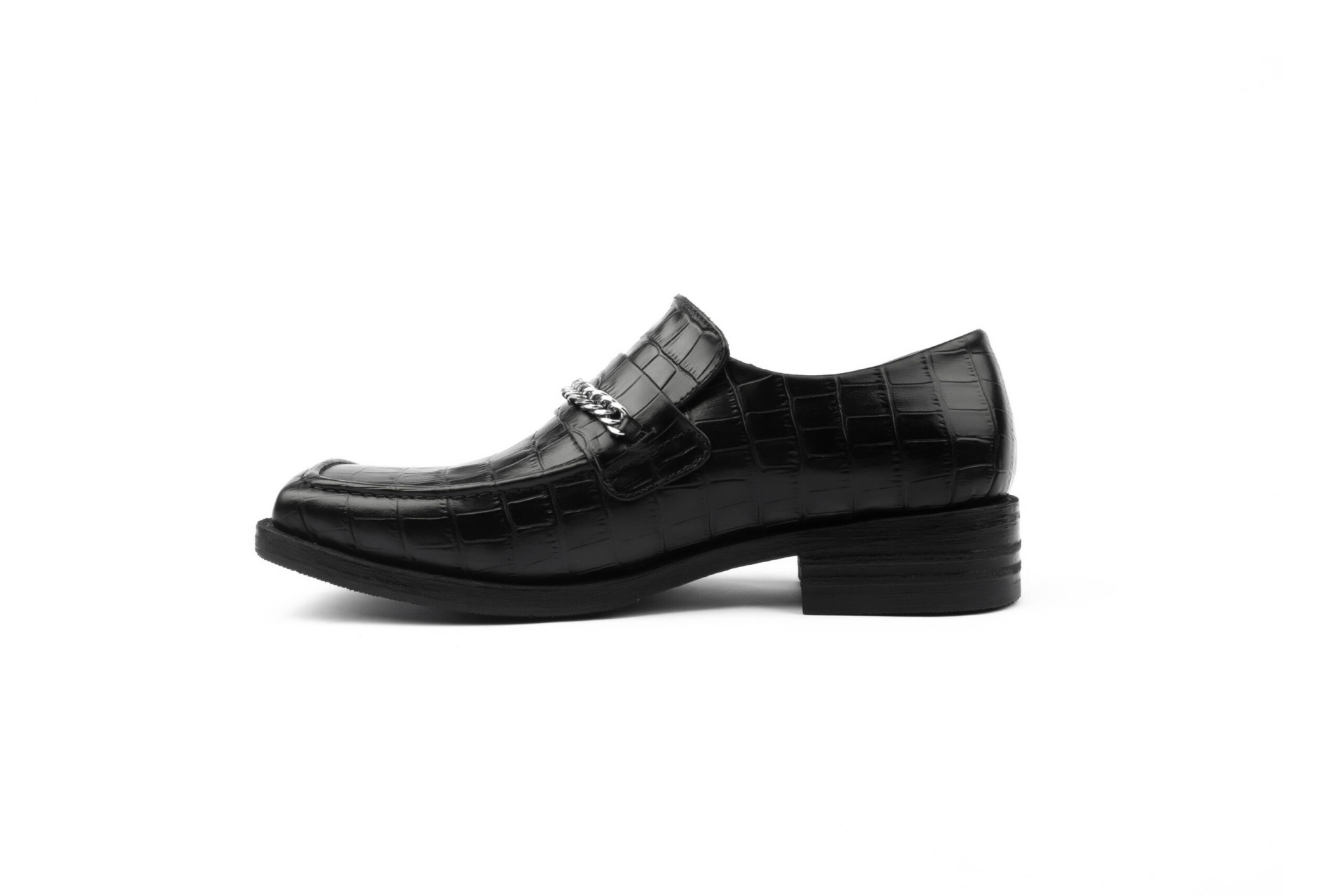 CROCODILE-PRINT SQUARE TOE LOAFER - Ảnh 7