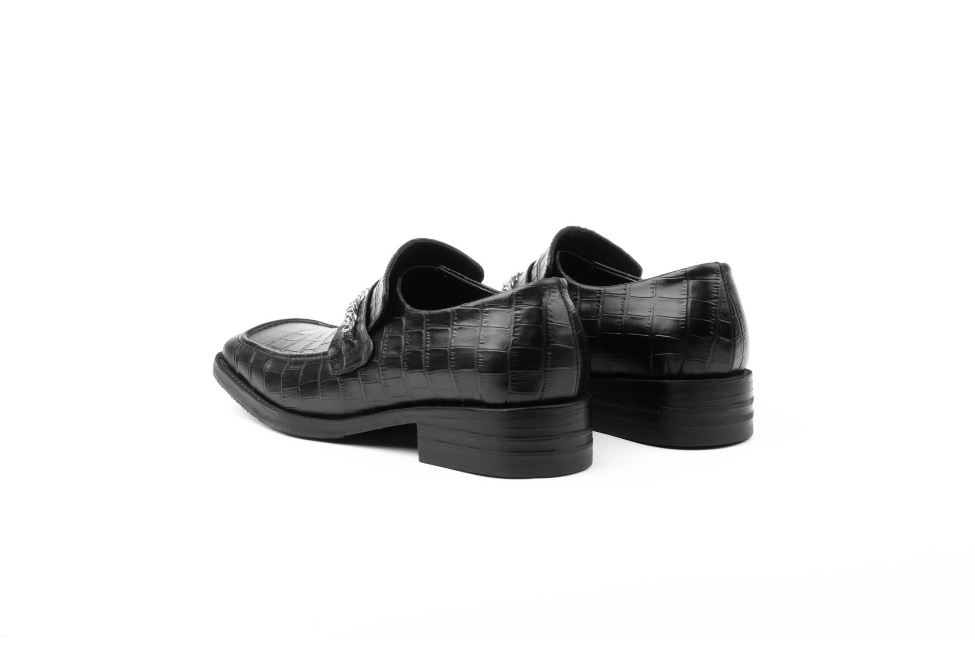 CROCODILE-PRINT SQUARE TOE LOAFER - Ảnh 8