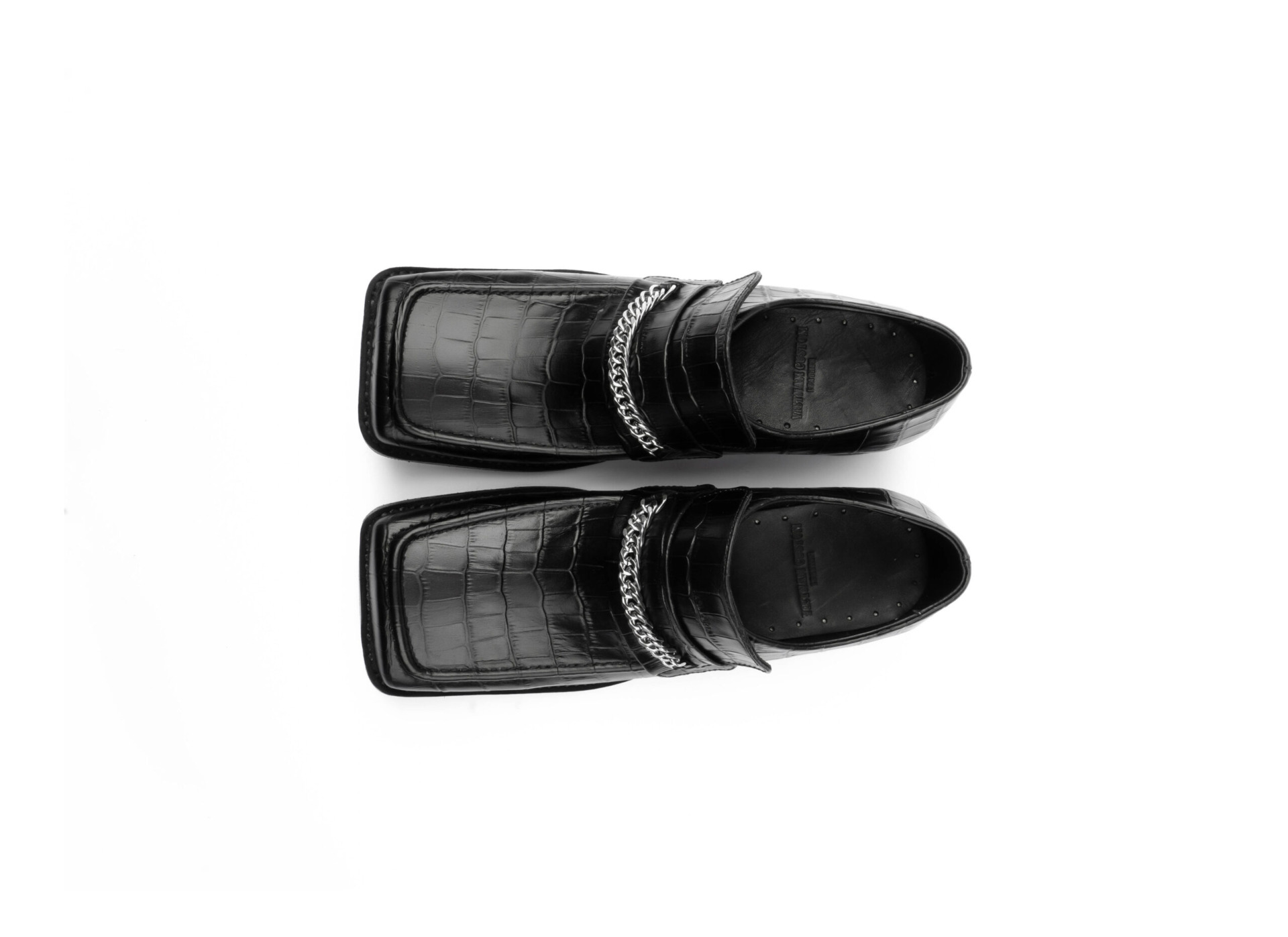 CROCODILE-PRINT SQUARE TOE LOAFER - Ảnh 9