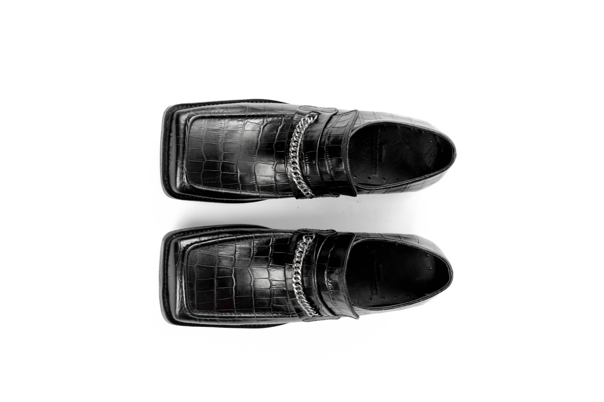 CROCODILE-PRINT SQUARE TOE LOAFER - Ảnh 4