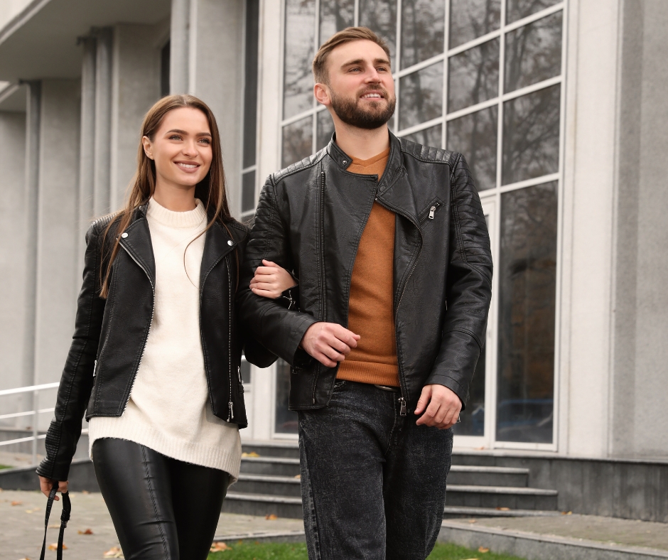 áo khoác da couple