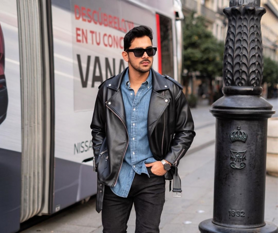 áo khoác da nam biker